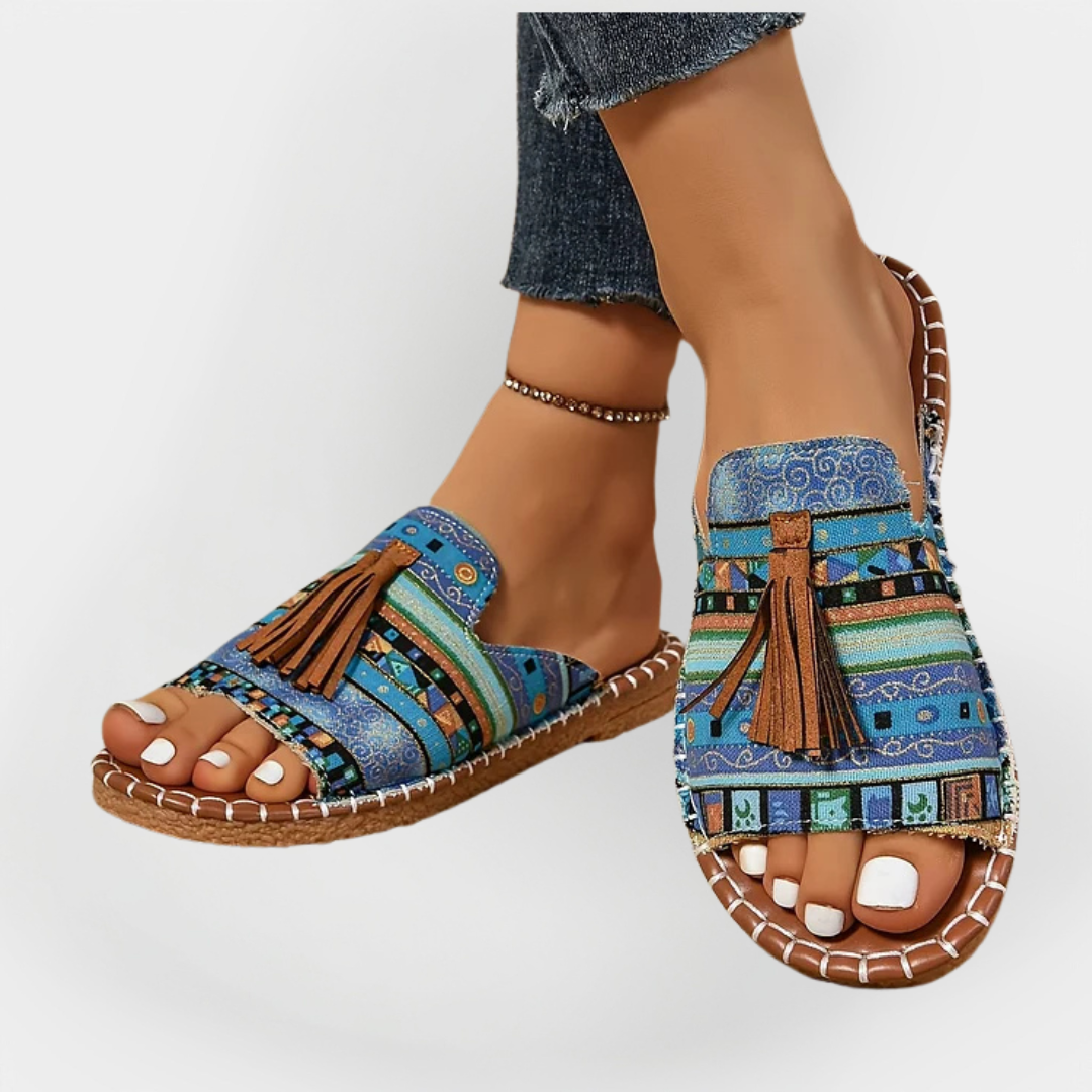 Sandalias impresionantes hechas a mano con flecos