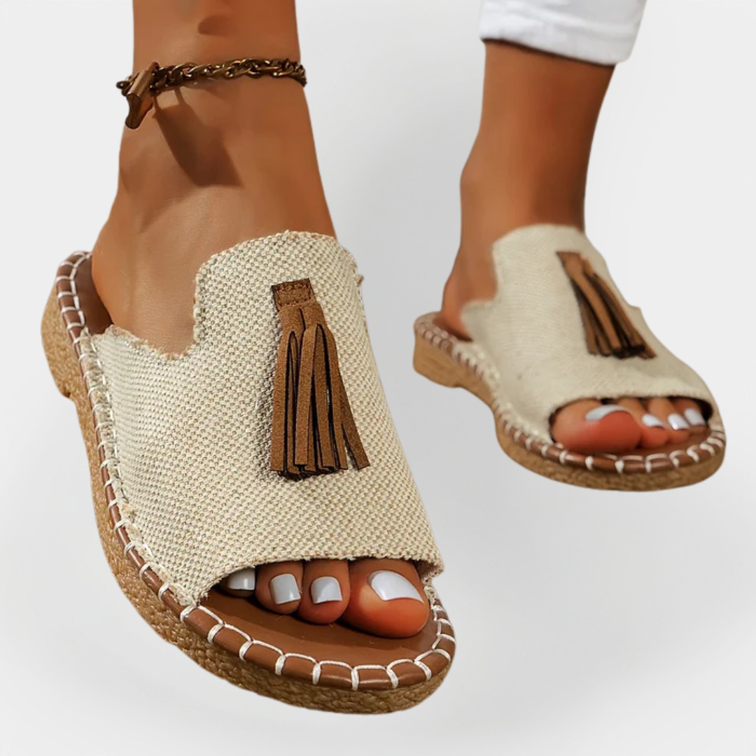 Sandalias impresionantes hechas a mano con flecos