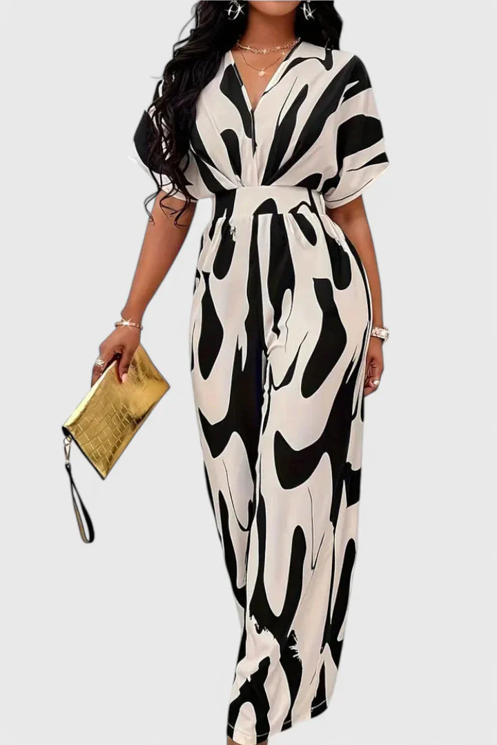 Zahara Mono Abstracto con Cintura Ajustada