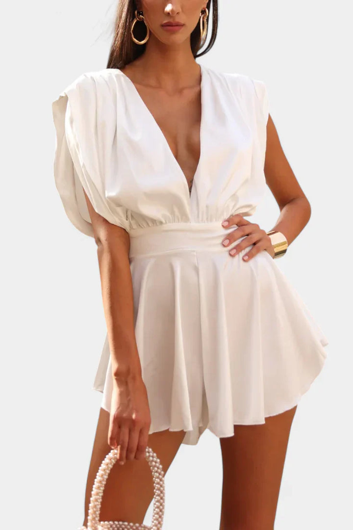 Rosalba Mono Corto con Escote Profundo y Cintura Definida